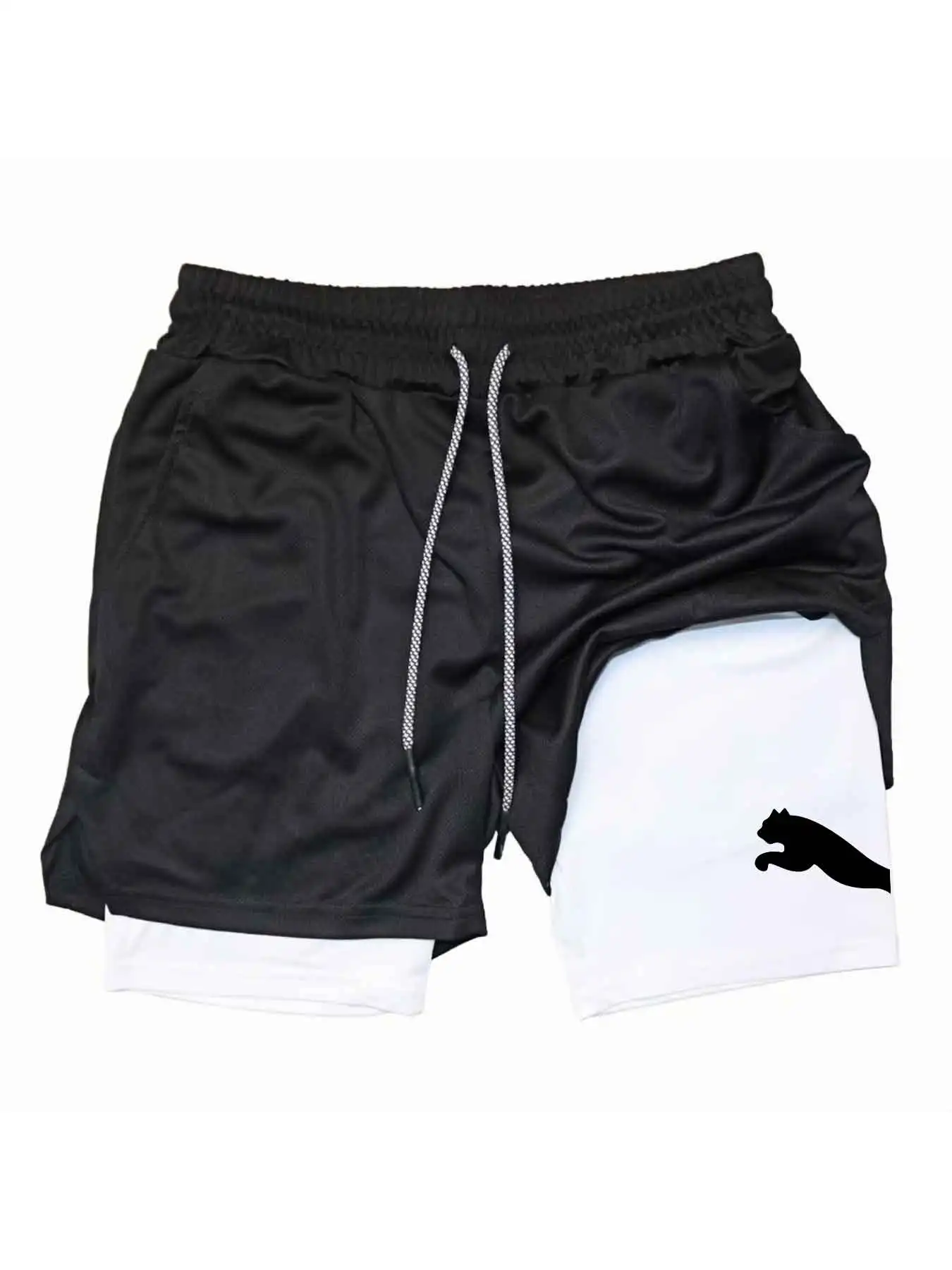 شورت رياضي مطبوع 2 في 1 للجيم  - مراجعة Running Gear For Men وسعره
