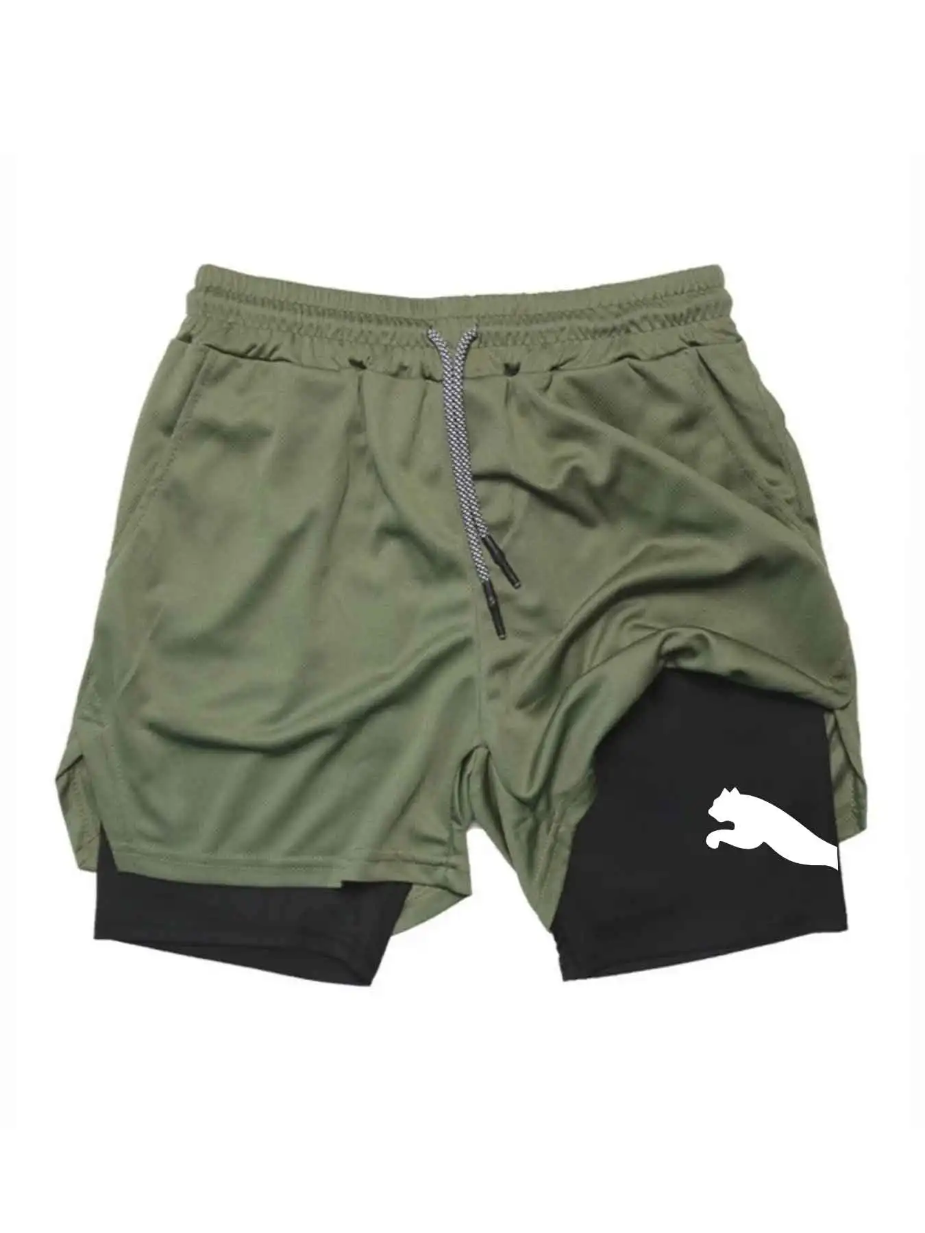 شورت رياضي مطبوع 2 في 1 للجيم  - مراجعة Running Gear For Men وسعره